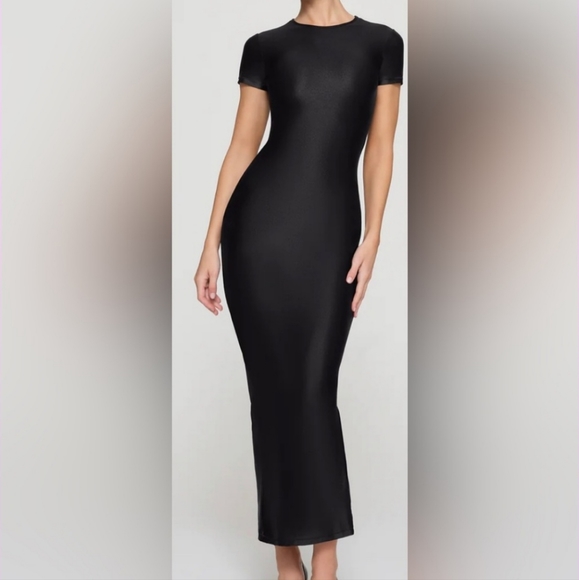Skims Shine Jersey Long Dress - onyx - Picture 1 of 13